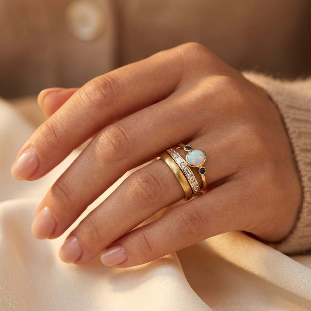 Gold Layered Bezel Ring Collection