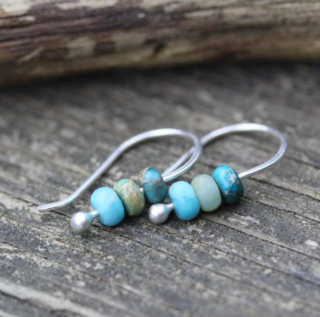 Aqua Stone Drop Earrings
