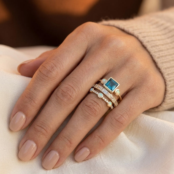 Stackable Gold Geometric Ring Set