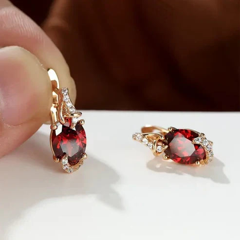 Scarlet Dusk Drop Earrings