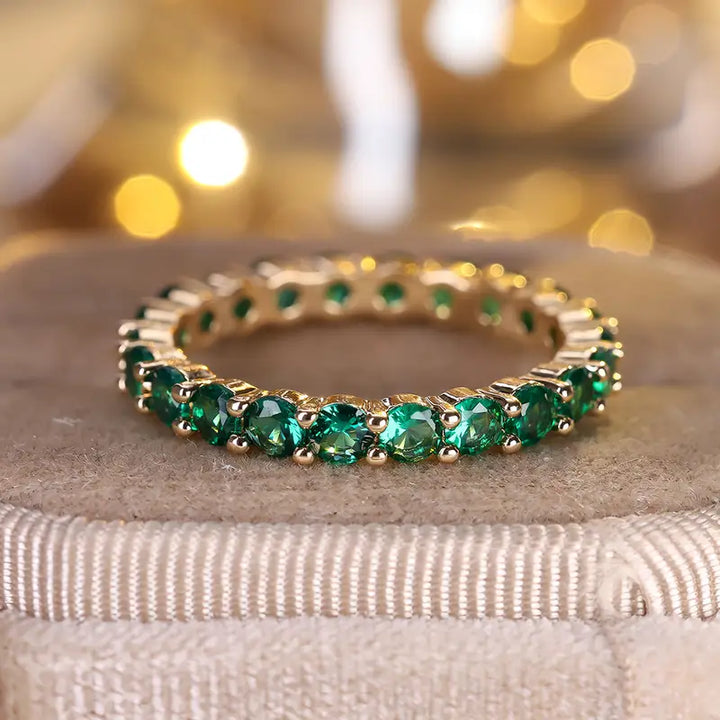 Emerald and Gold Infinity Band