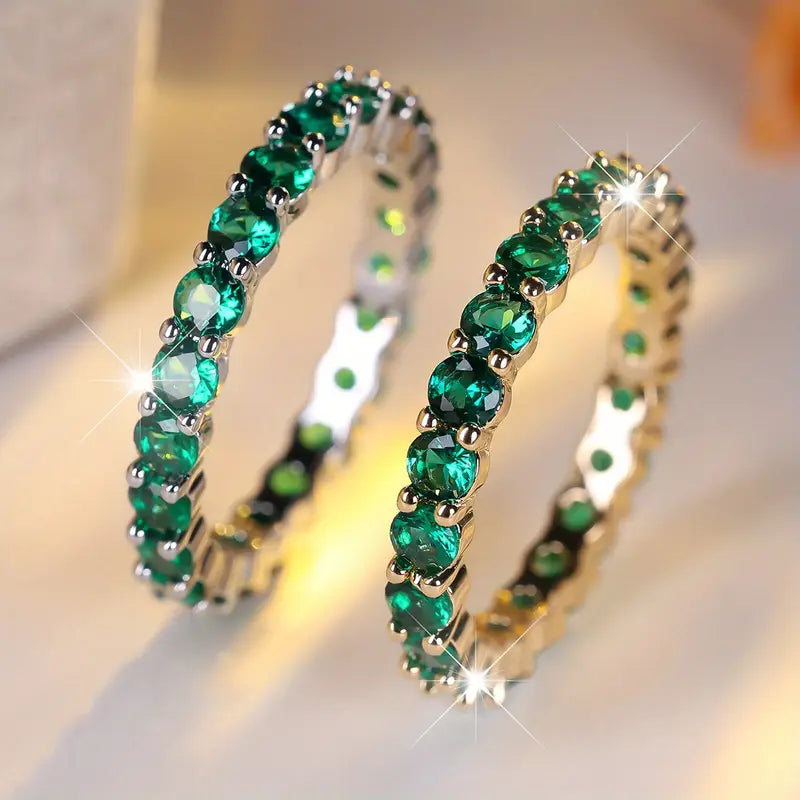 Emerald Gold Infinity Ring