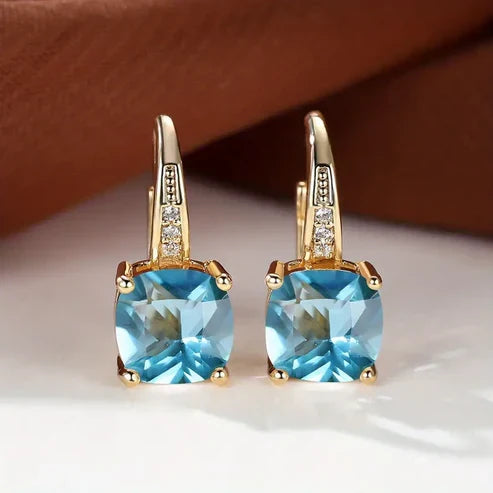 Enchanted Sapphire Gemstone Hoop Earrings