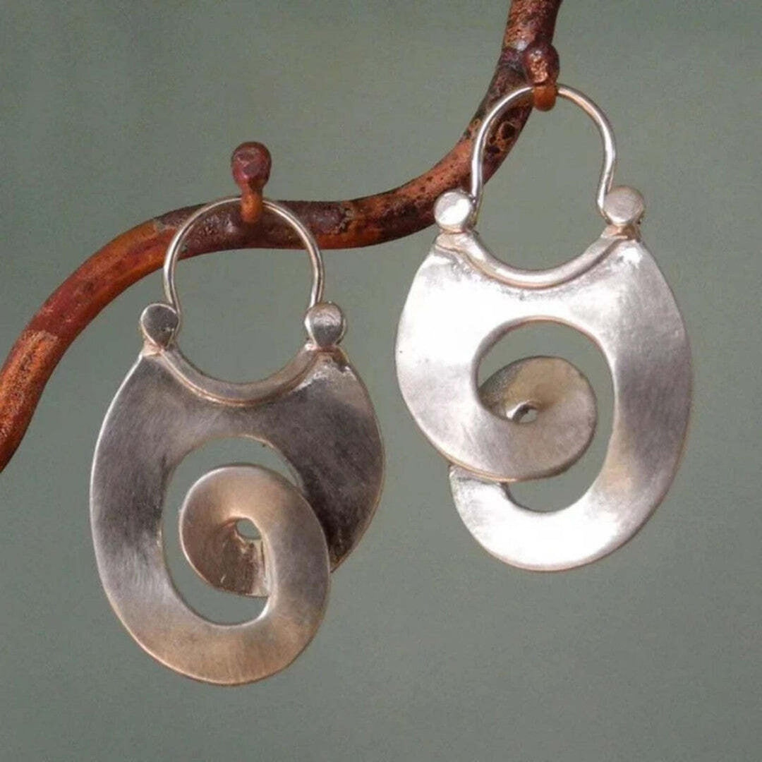 Vintage Asymmetrical Silver Earrings