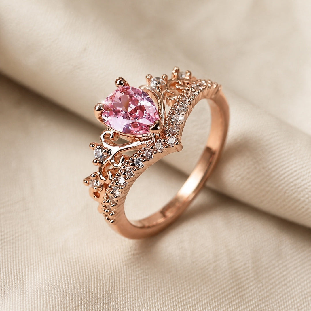 Rose Gold Pink Tiara Ring