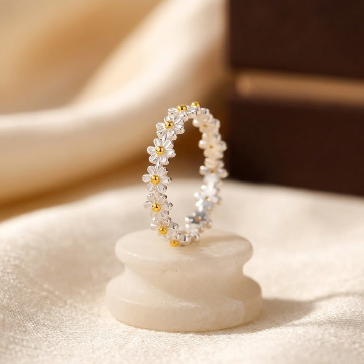 Silver Floral Ring