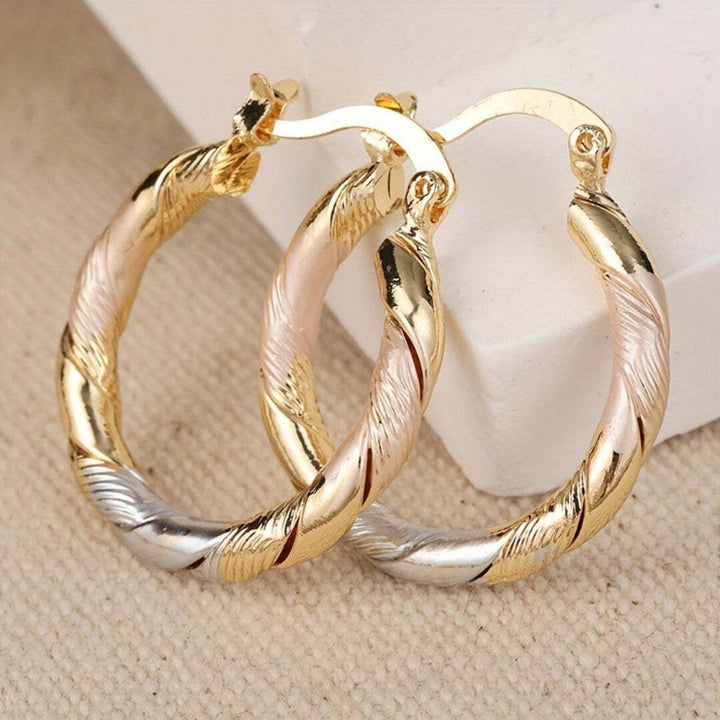 Vintage-Inspired Round Hoop Earrings in Gold, Silver, and Rose Hues