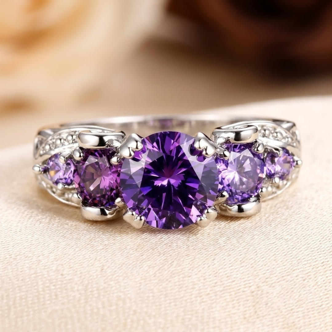 Vintage Silver Amethyst Ring