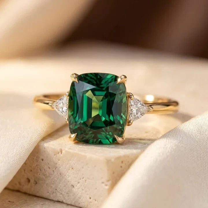 Cushion-Shaped Gold Solitaire Ring