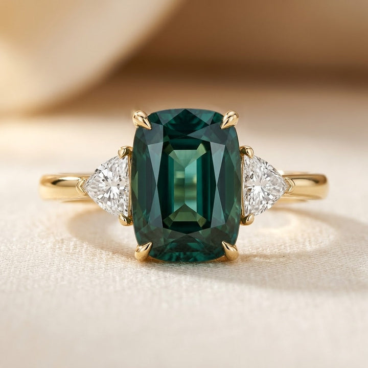 Emerald Solitaire Gold Ring