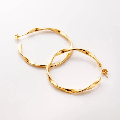 Twisted Gold Hoop Earrings