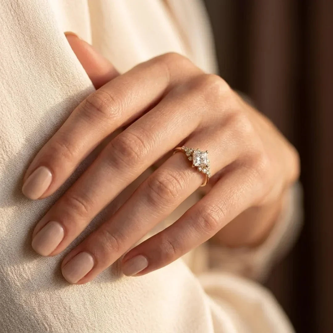 Golden Square Solitaire Band