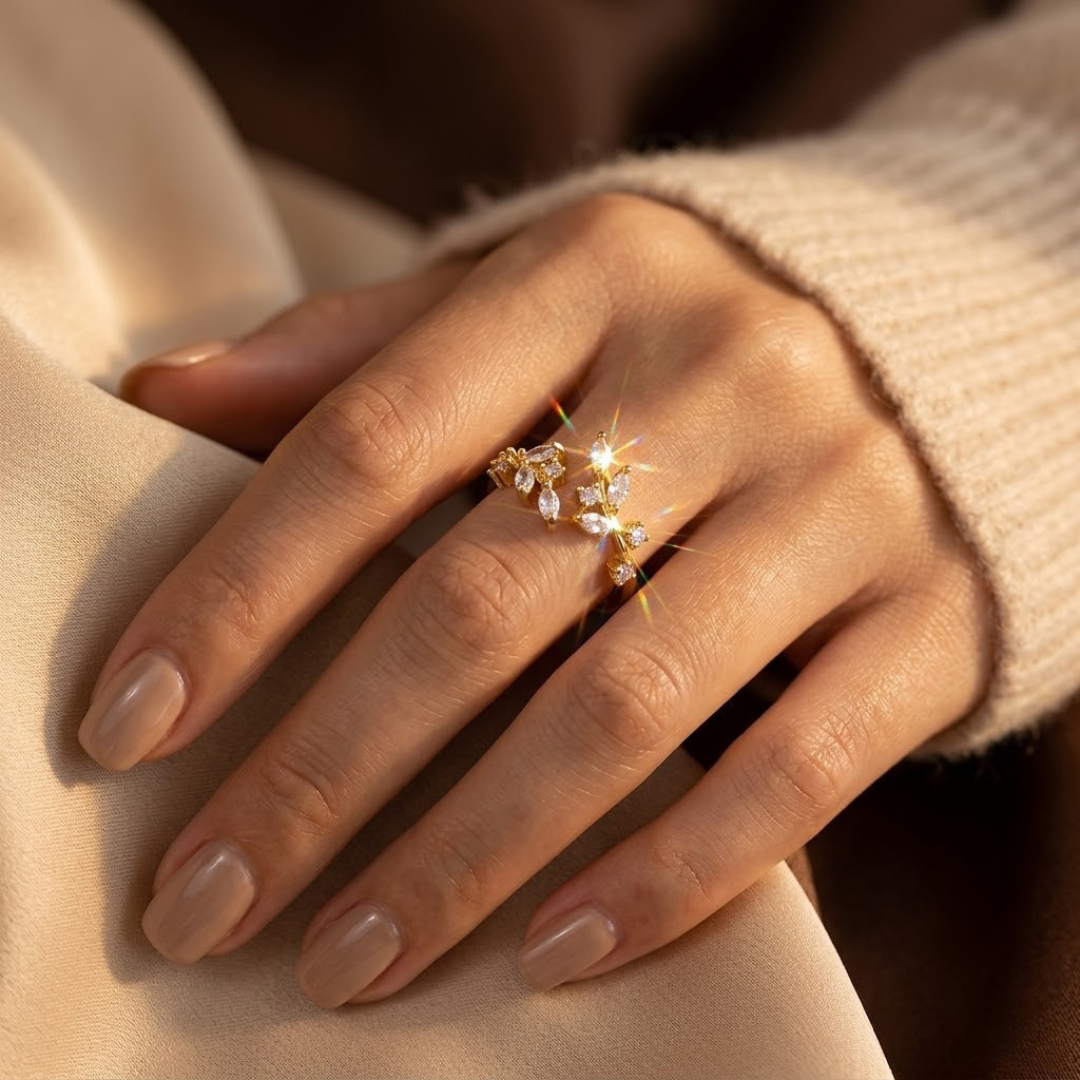 Gold Leaf Adjustable Ring