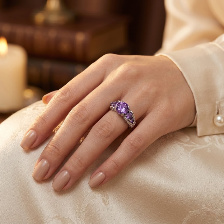 Vintage Silver Amethyst Ring