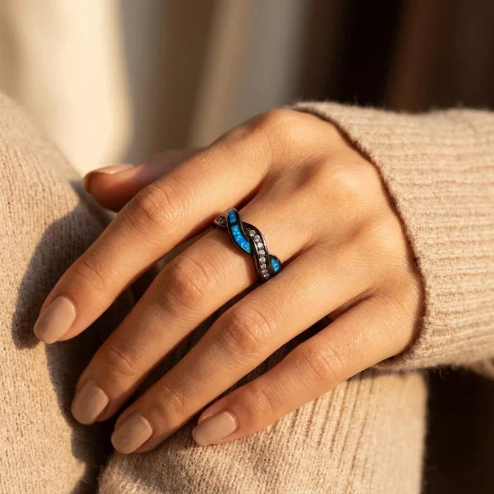 Spiral Silver Inlay Ring