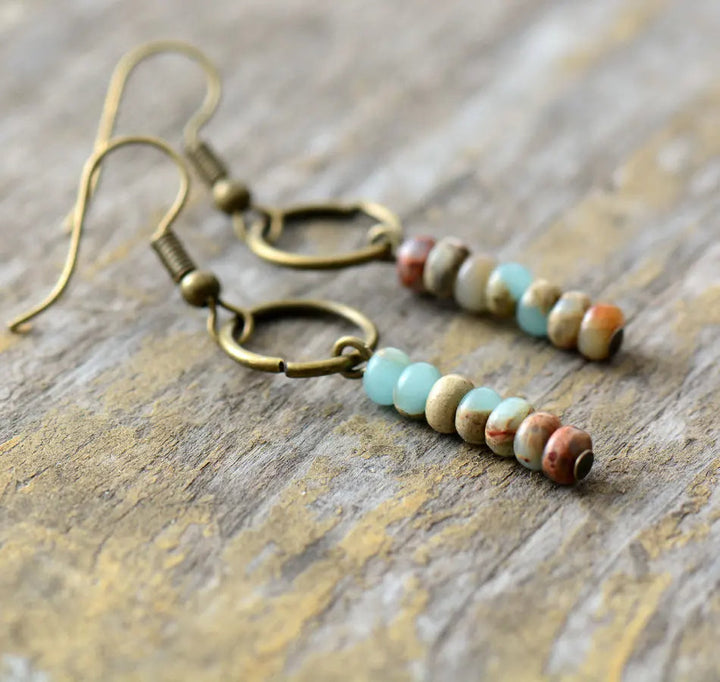 Authentic Jasper Stone Earrings