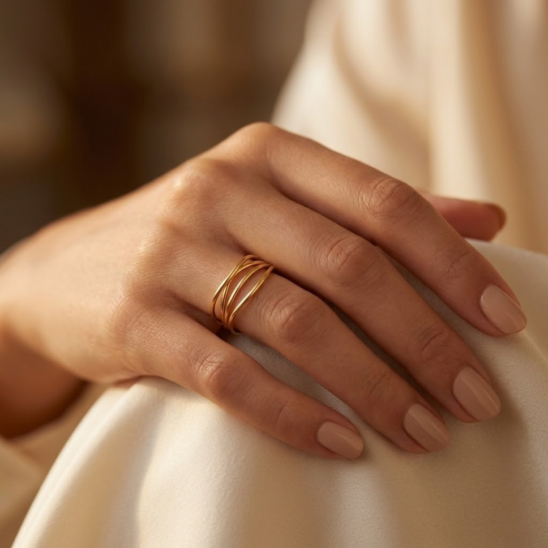 Sophisticated Gold Cuff Ring