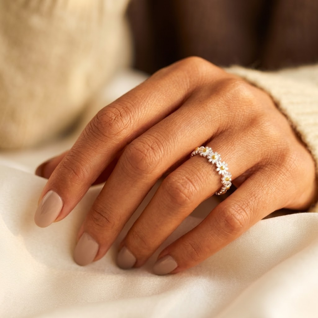 Silver Floral Ring