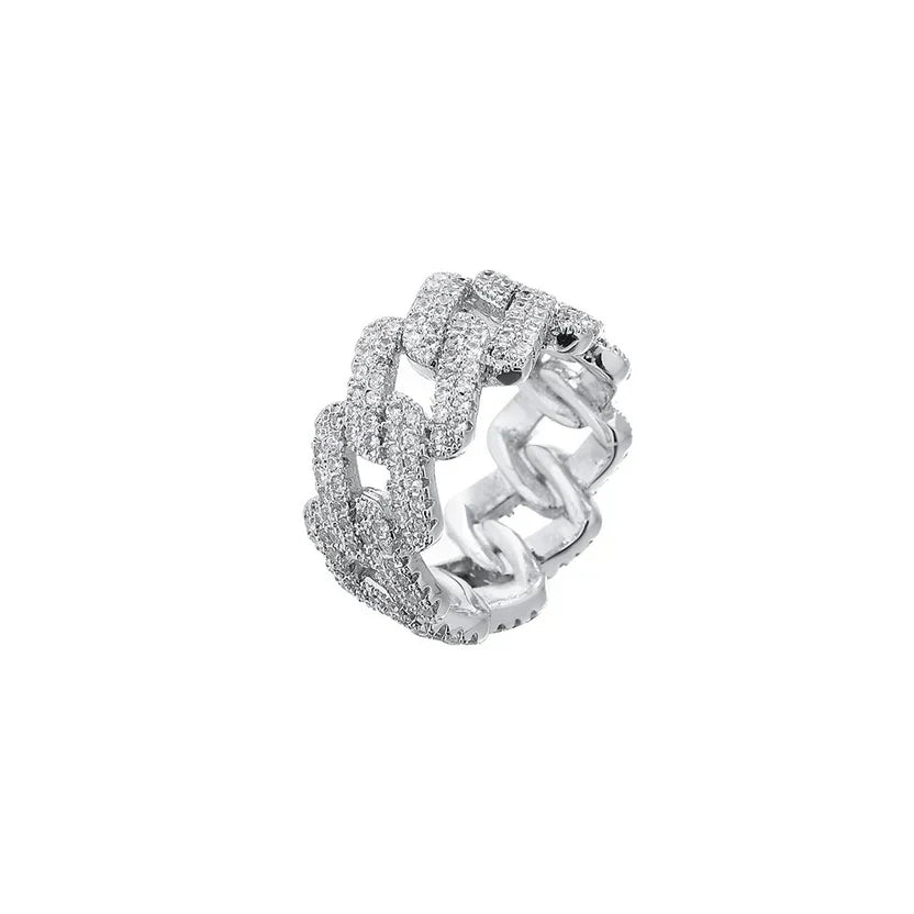 Elegant Gold and Silver Ring with Embedded Zirconia