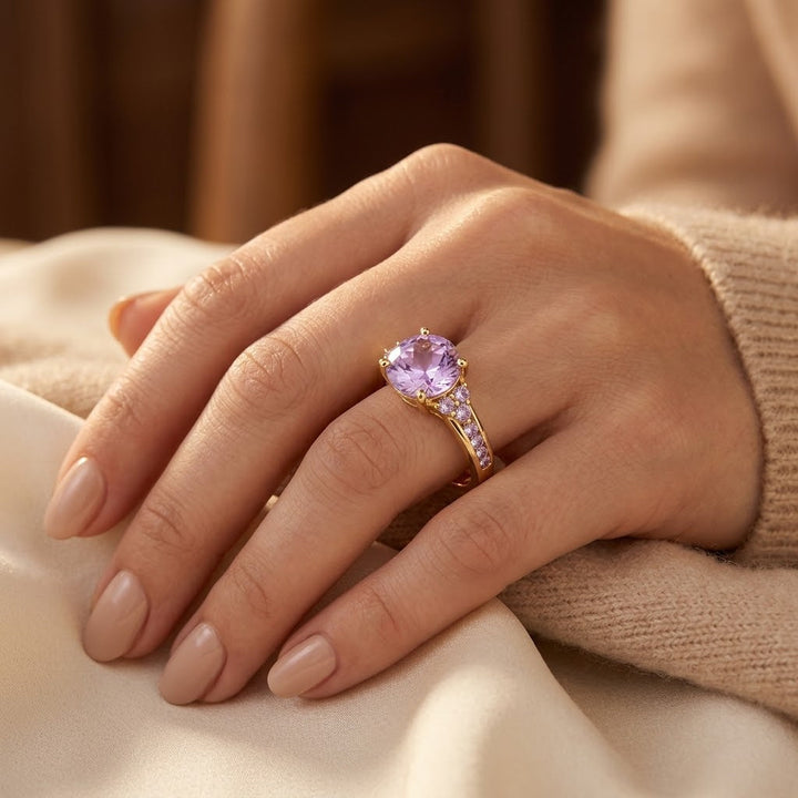 Amethyst Cluster Ring in Gold