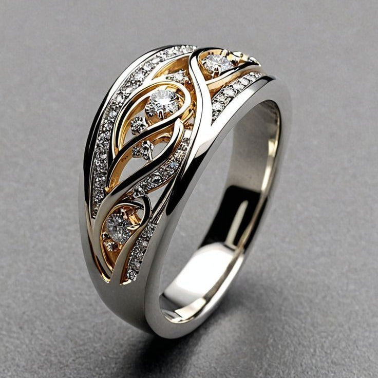 Hollow Gold and Silver Band