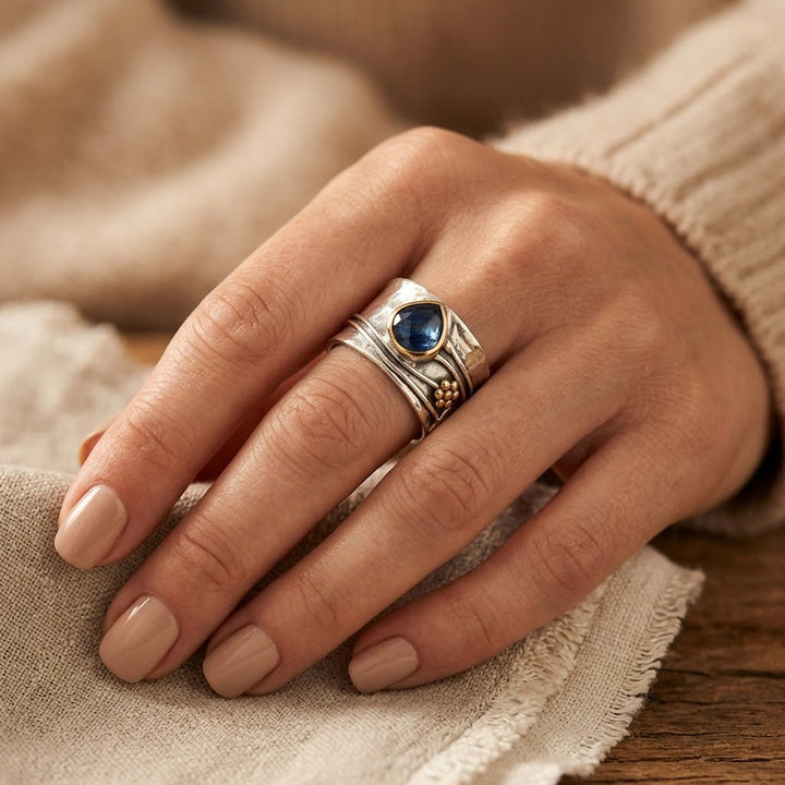 Gold and Silver Accent Ring with Bezel Design