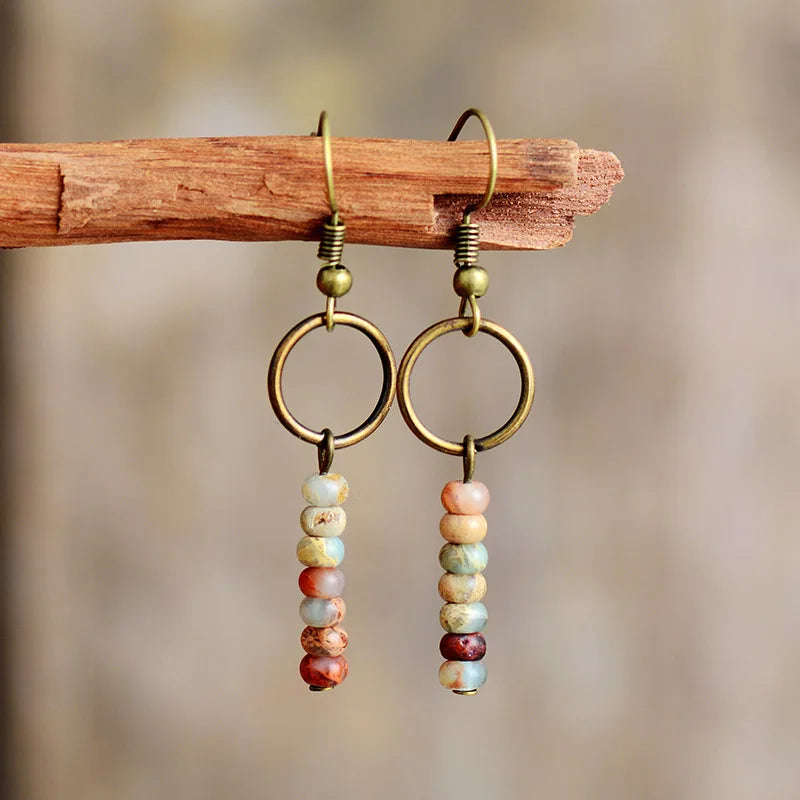 Authentic Jasper Stone Earrings
