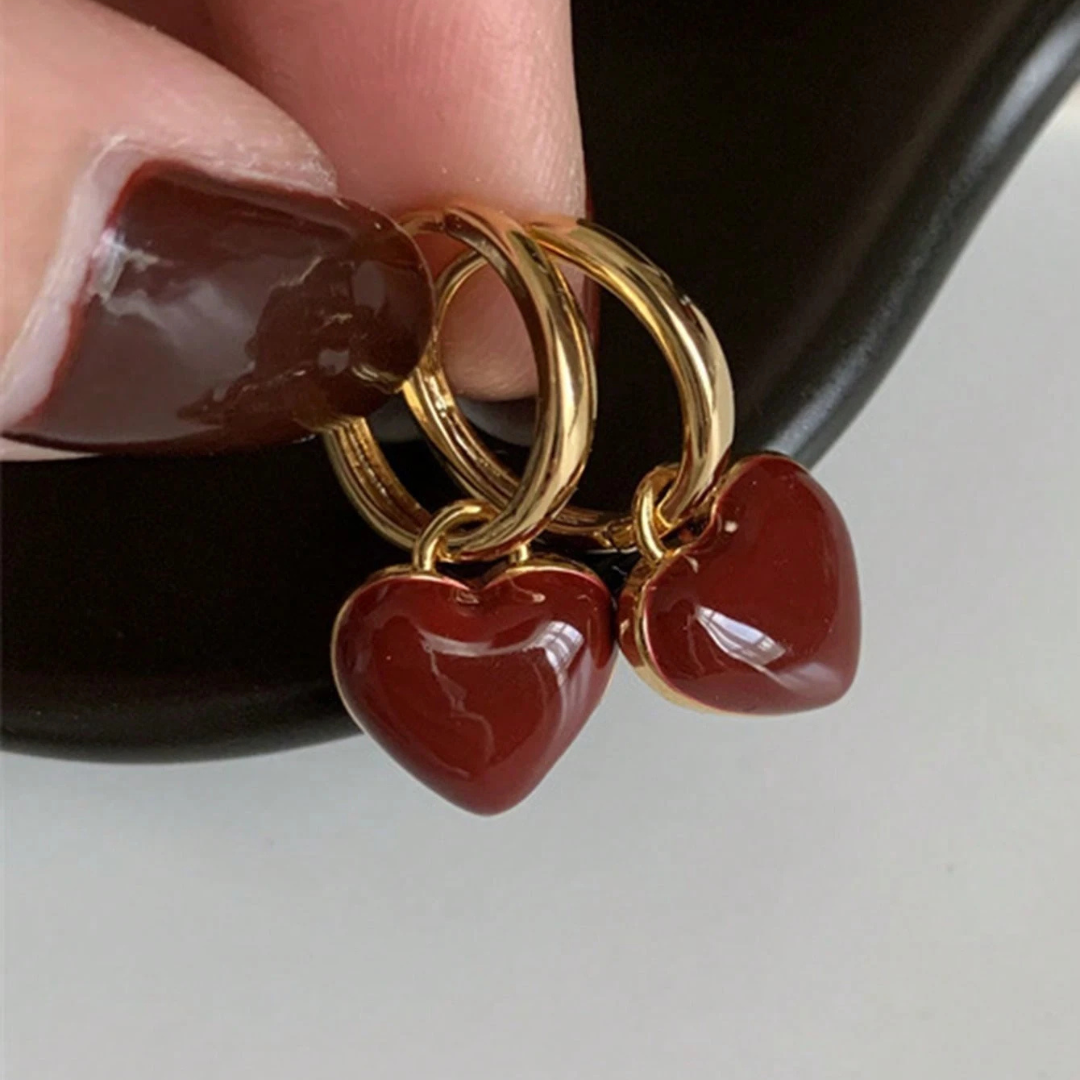 Ruby Love Golden Hoop Earrings