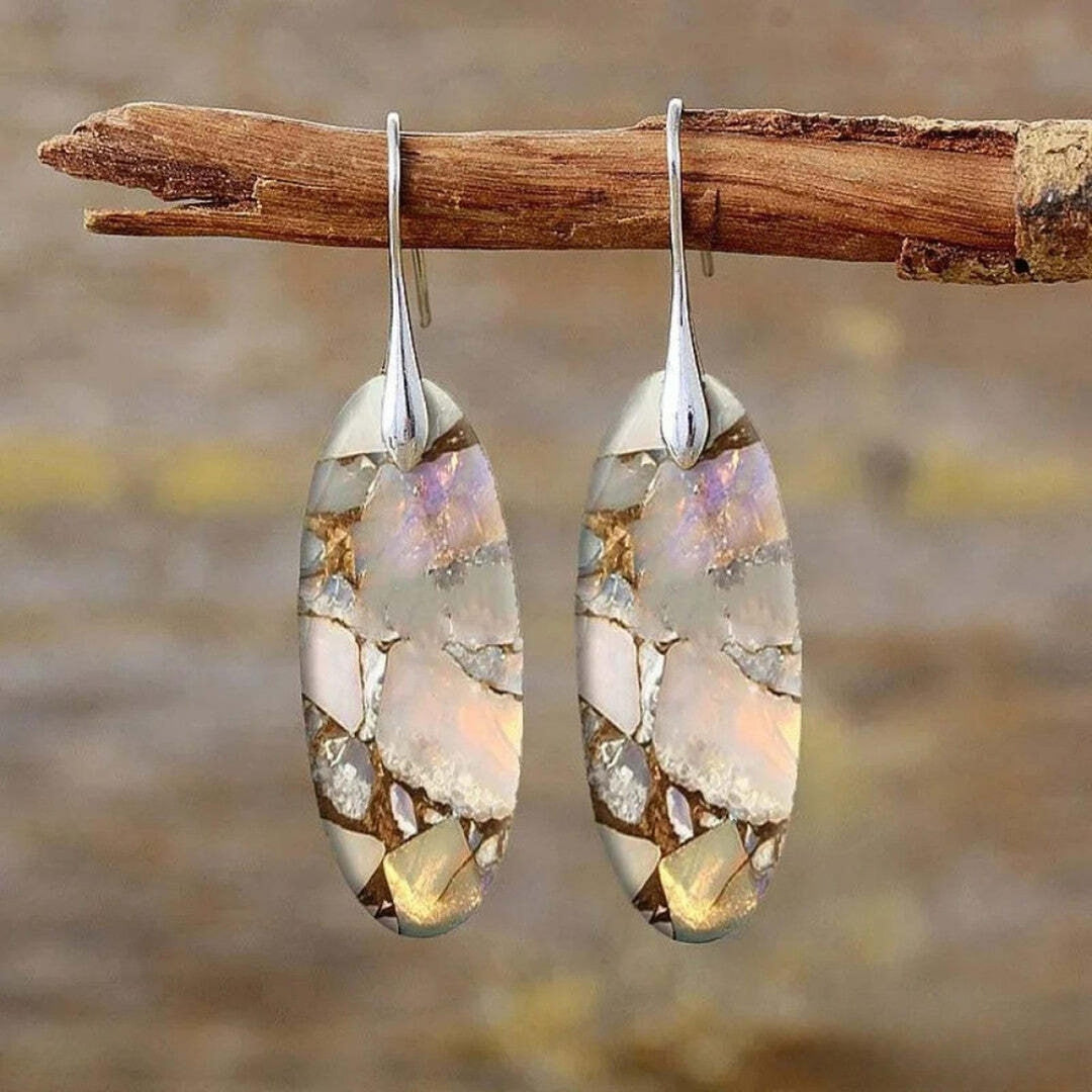 Vintage-Inspired Oval Gemstone Earrings