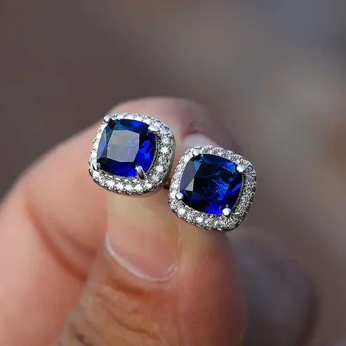 Saphir Square Gemstone Earrings