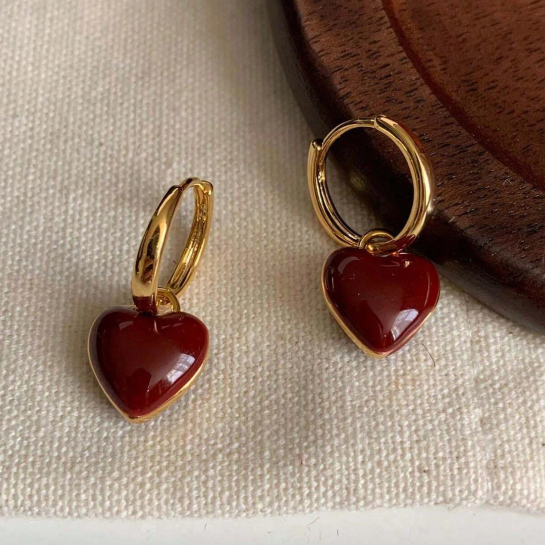 Ruby Love Golden Hoop Earrings