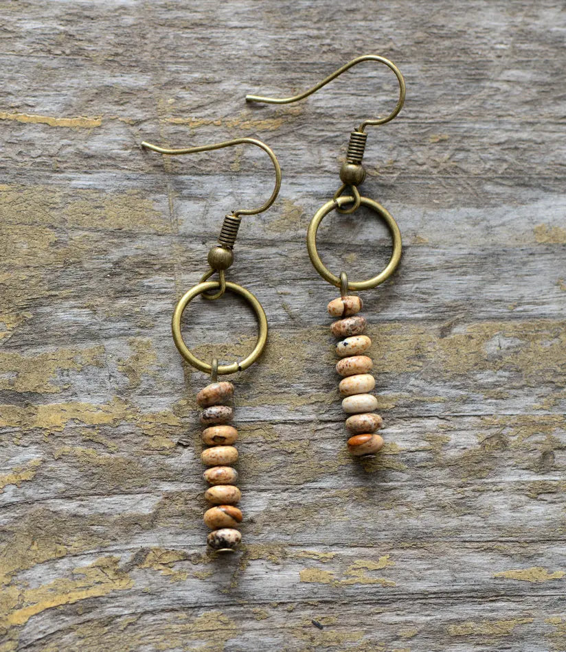 Authentic Jasper Stone Earrings