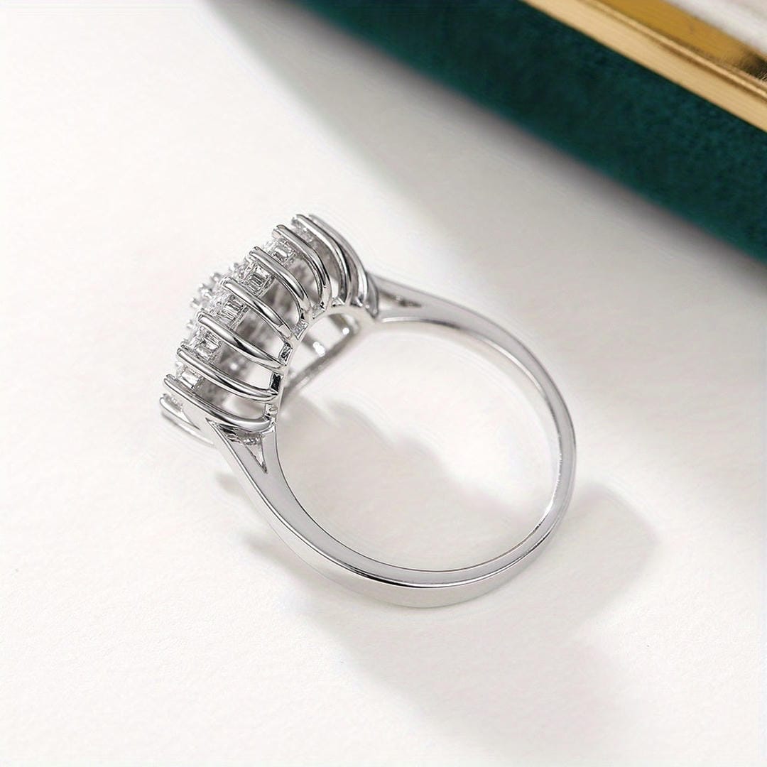 Crystal Cluster Halo Statement Ring