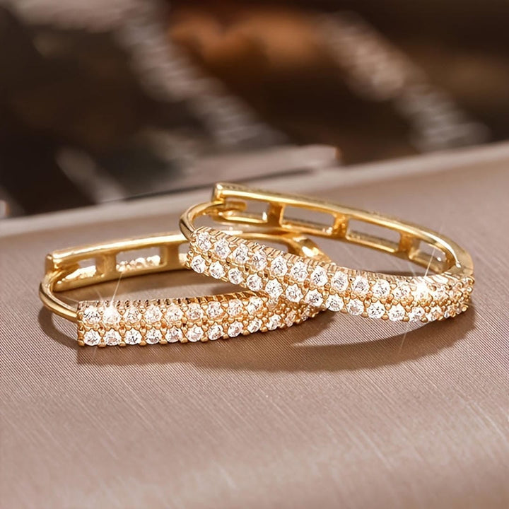 Elegant Round Zirconia Stud Earrings