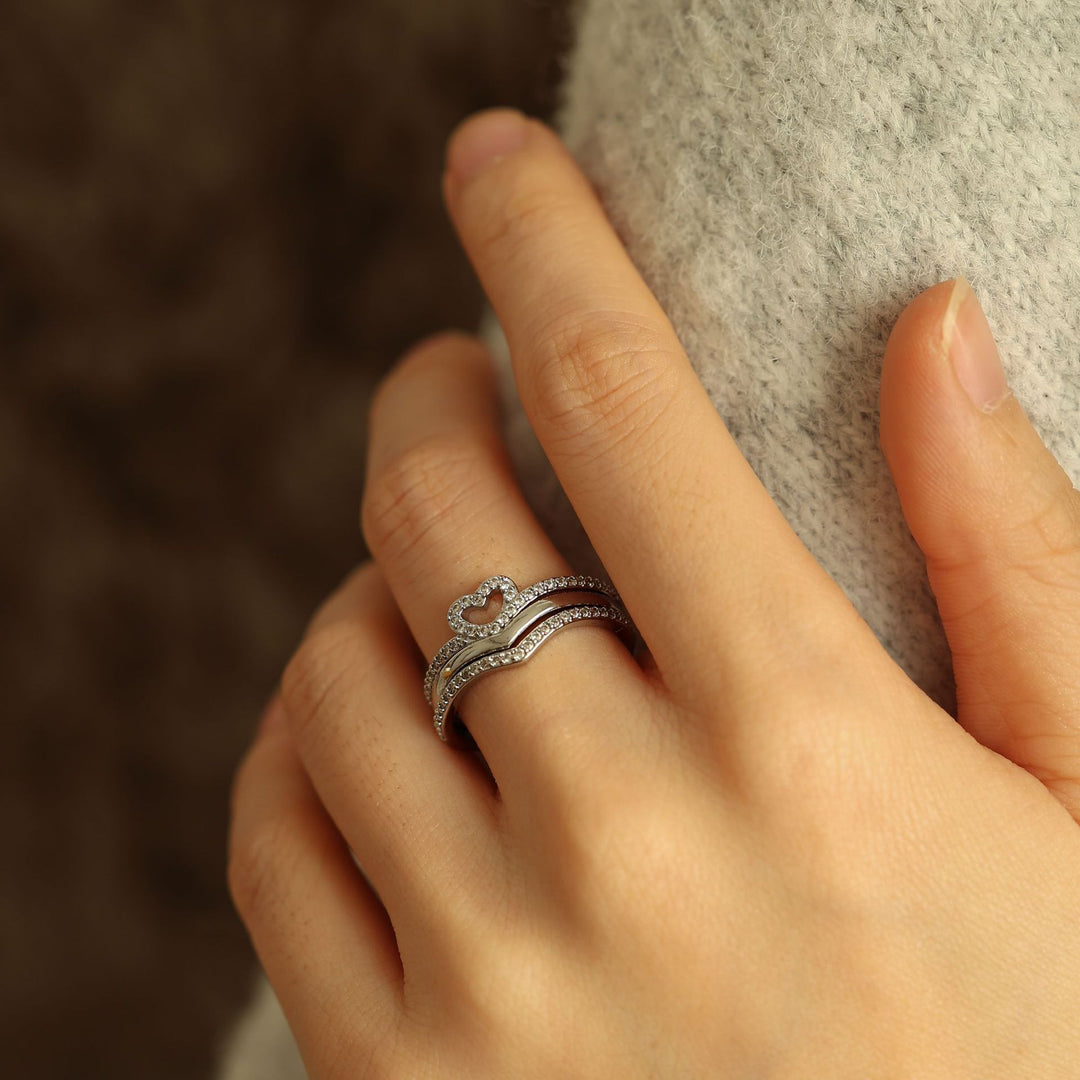 Luminous Heart Wishbone Stacking Bands