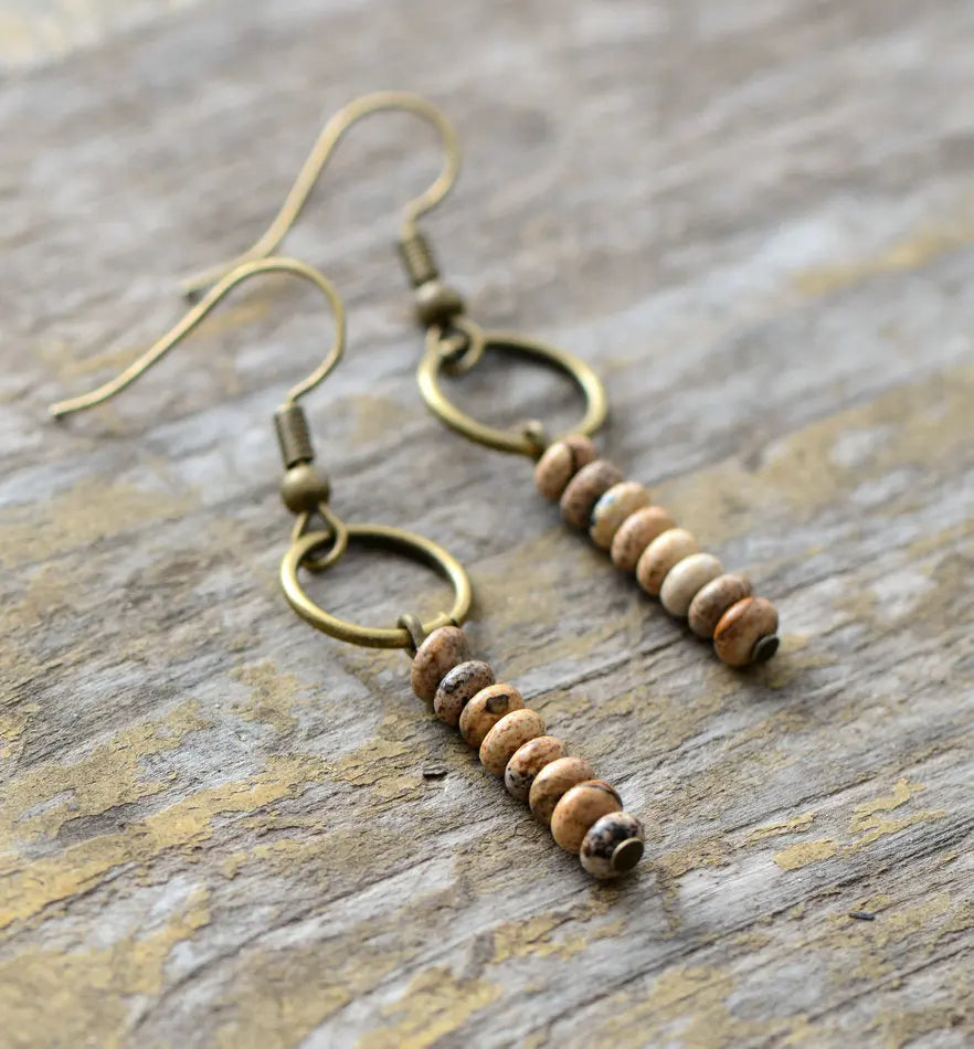 Authentic Jasper Stone Earrings