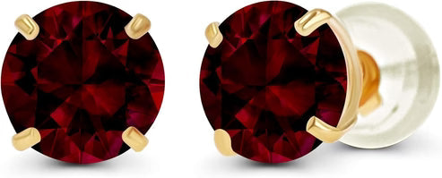 Ruby Circular Stud Earrings