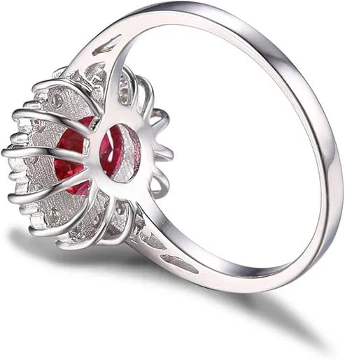 Timeless Ruby Halo Engagement Ring