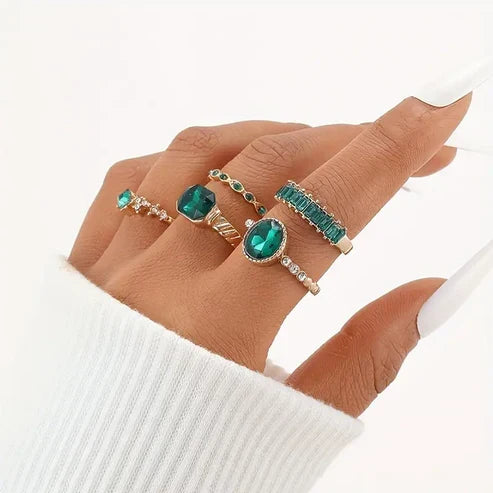 Zarina Elegant Emerald Ring Collection