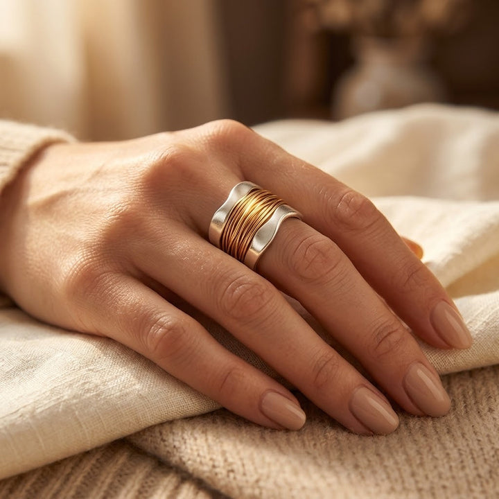 Ring Encased in Gold and Silver