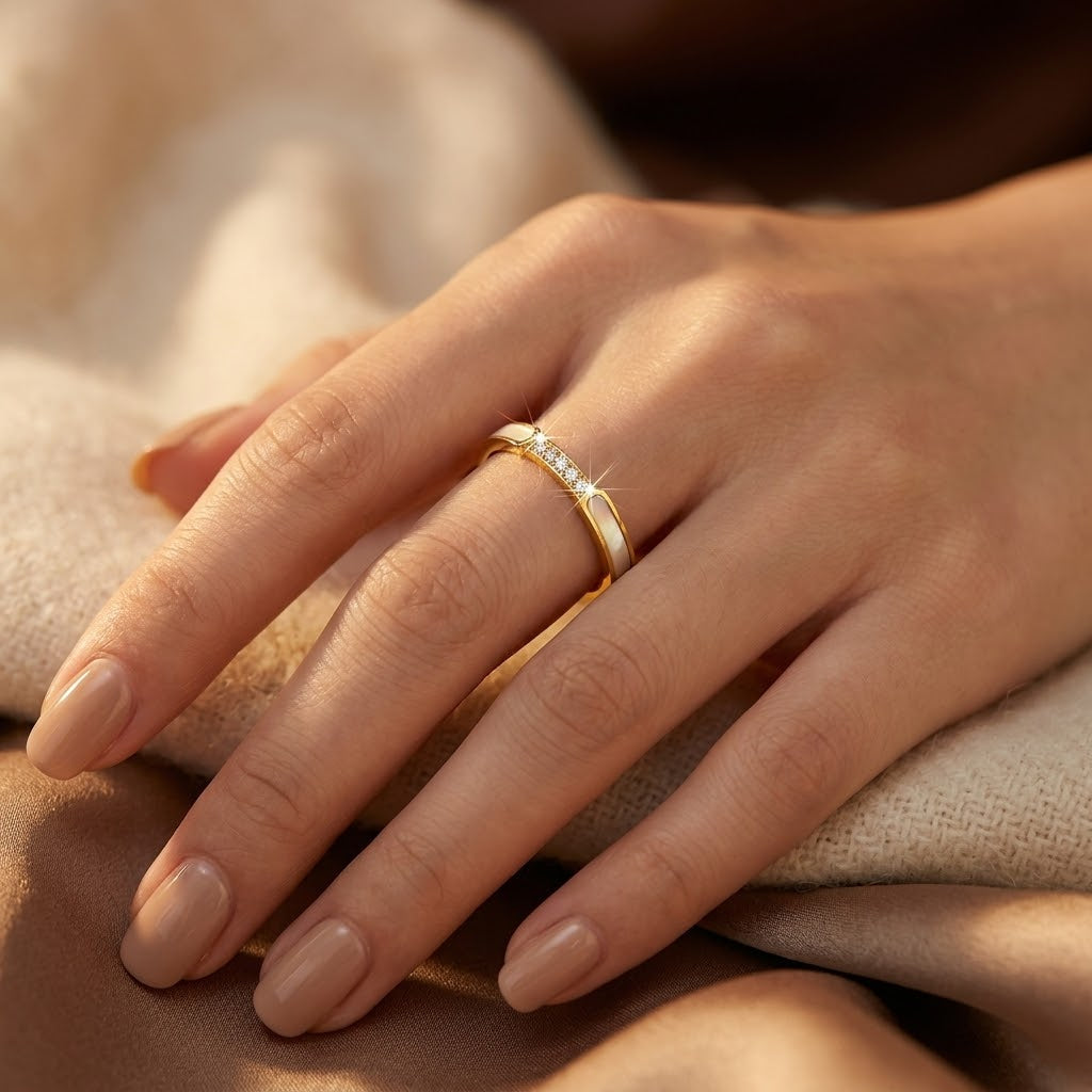 Gold-Embellished Band Ring