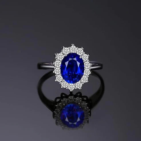 Timeless Sapphire Halo Engagement Ring