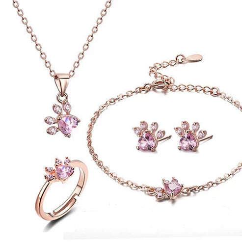 Rose Gold Pet Paw Jewelry Collection