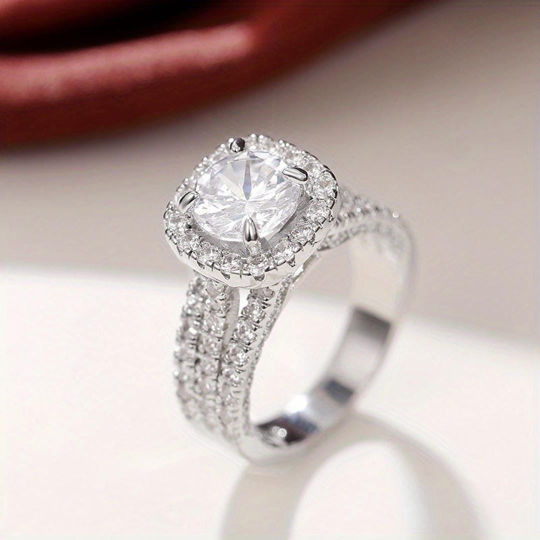 Cushioned Pavé Halo Statement Ring