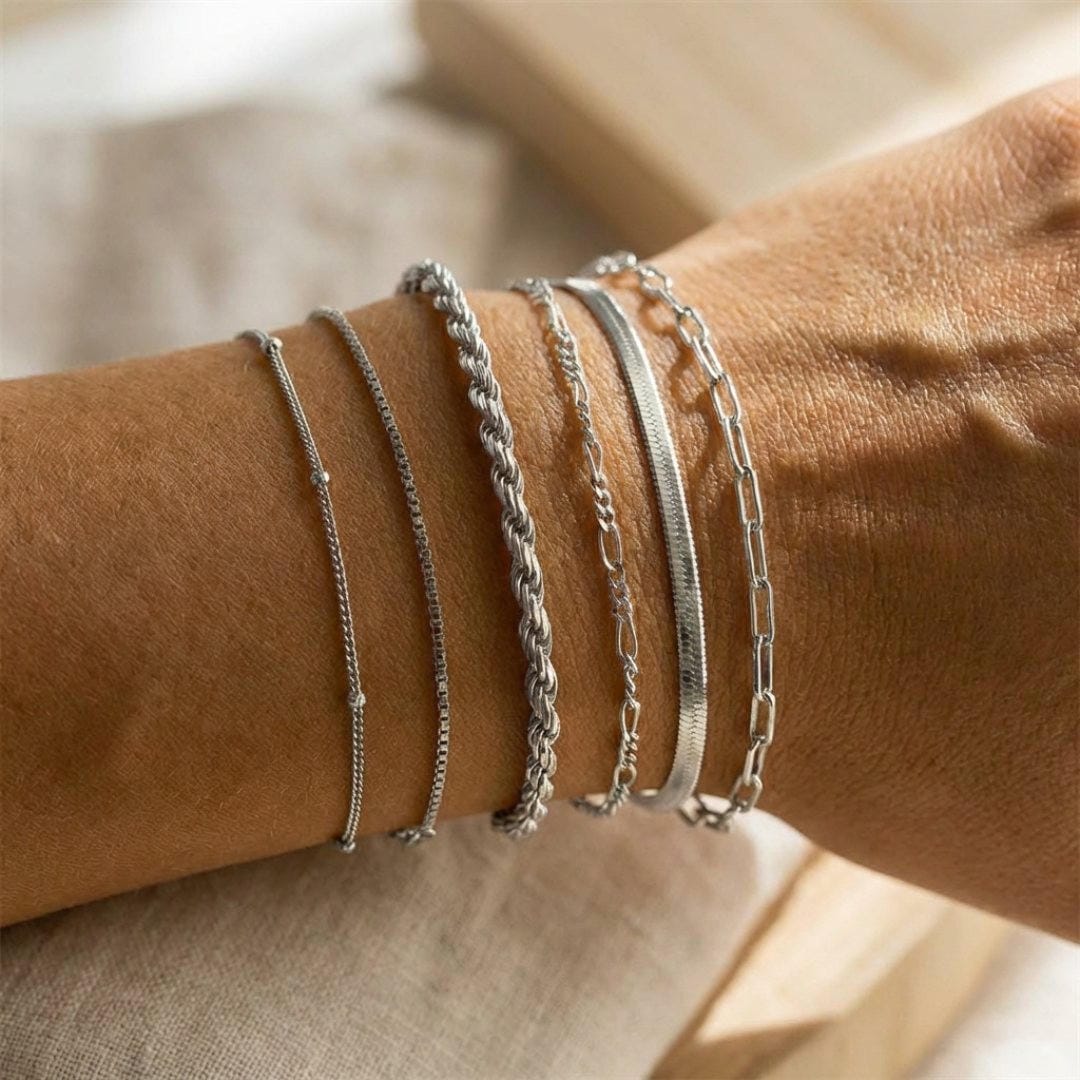 Bohemian Vintage Cuban Bracelet Set