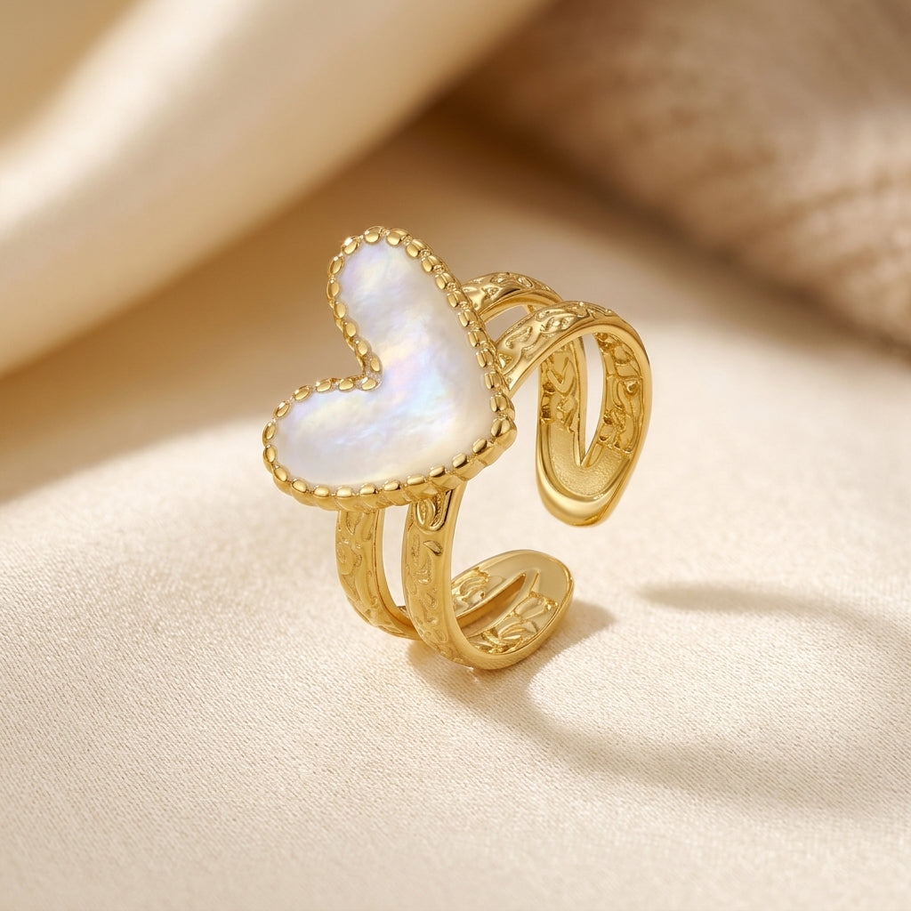 Golden Heart-Designed Ring