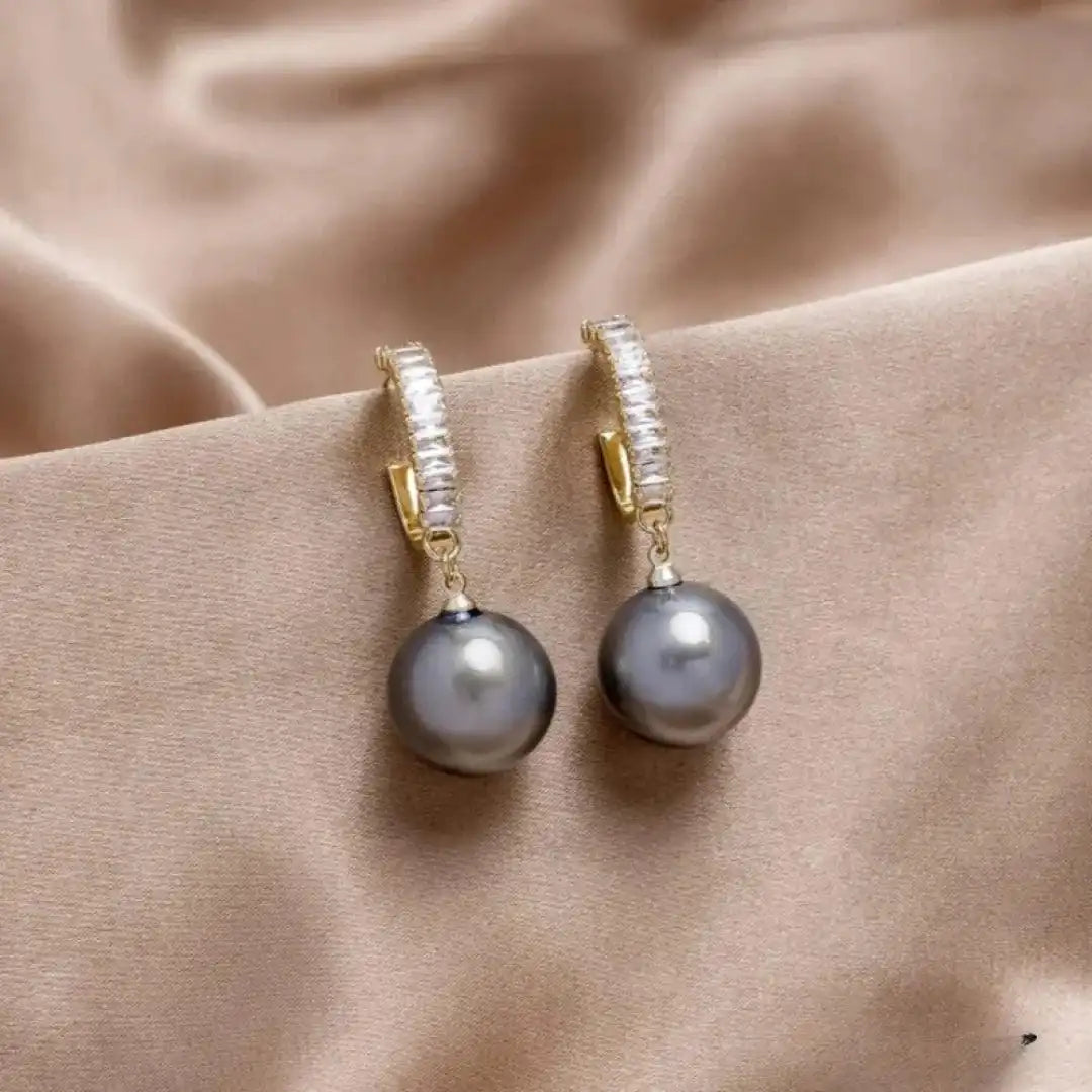 Elegant Pearl and Zirconia Earrings