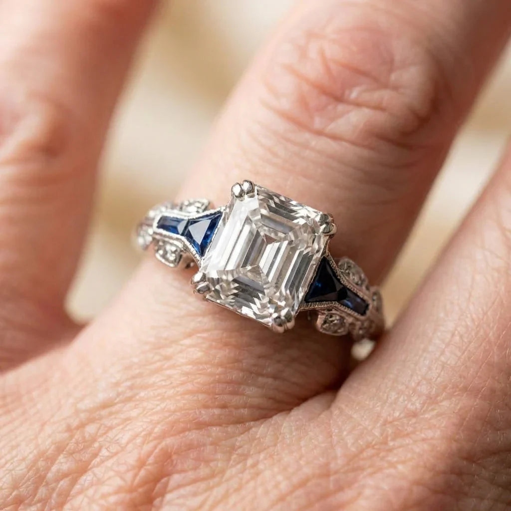 Opulent Blue and Silver Ring