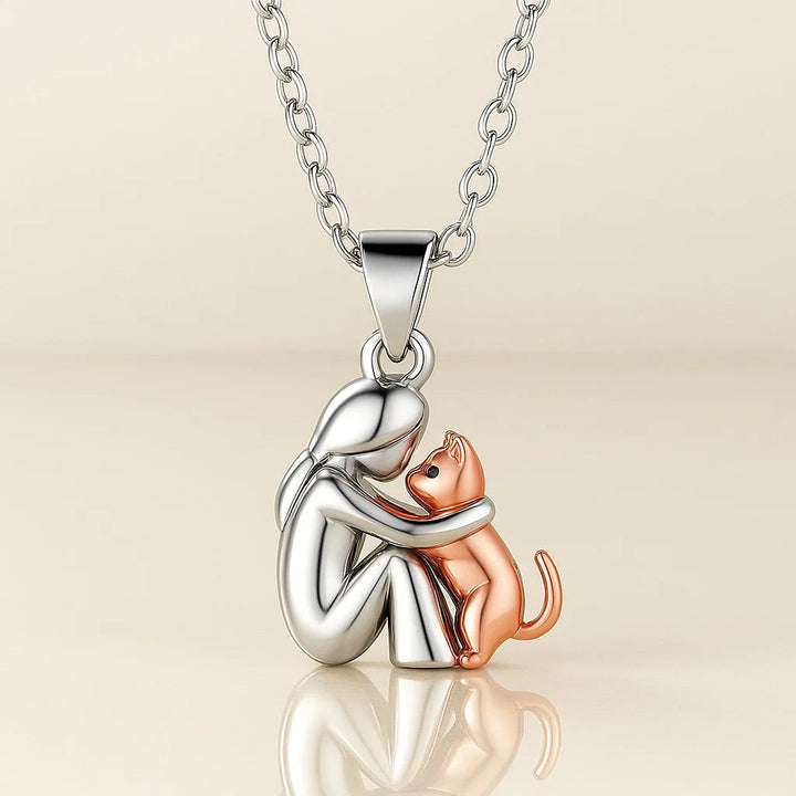 Cat Cuddle Pendant Necklace