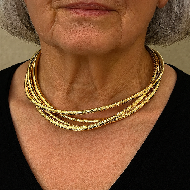 Retro Multi-Layered Gold Necklace